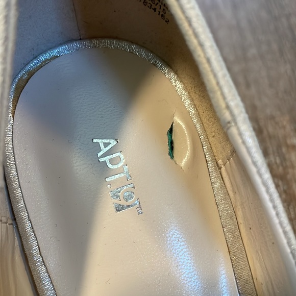 APT 9 heels. Only worn a few times but do show signs of wear. Please review pics - Picture 6 of 10